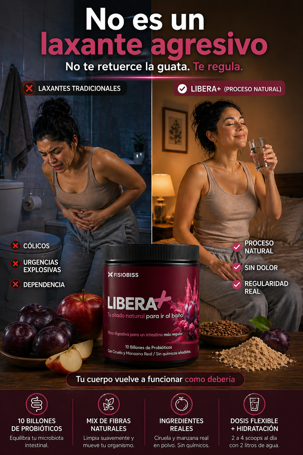 Libera+ · Fibra digestiva con probióticos · 300 g