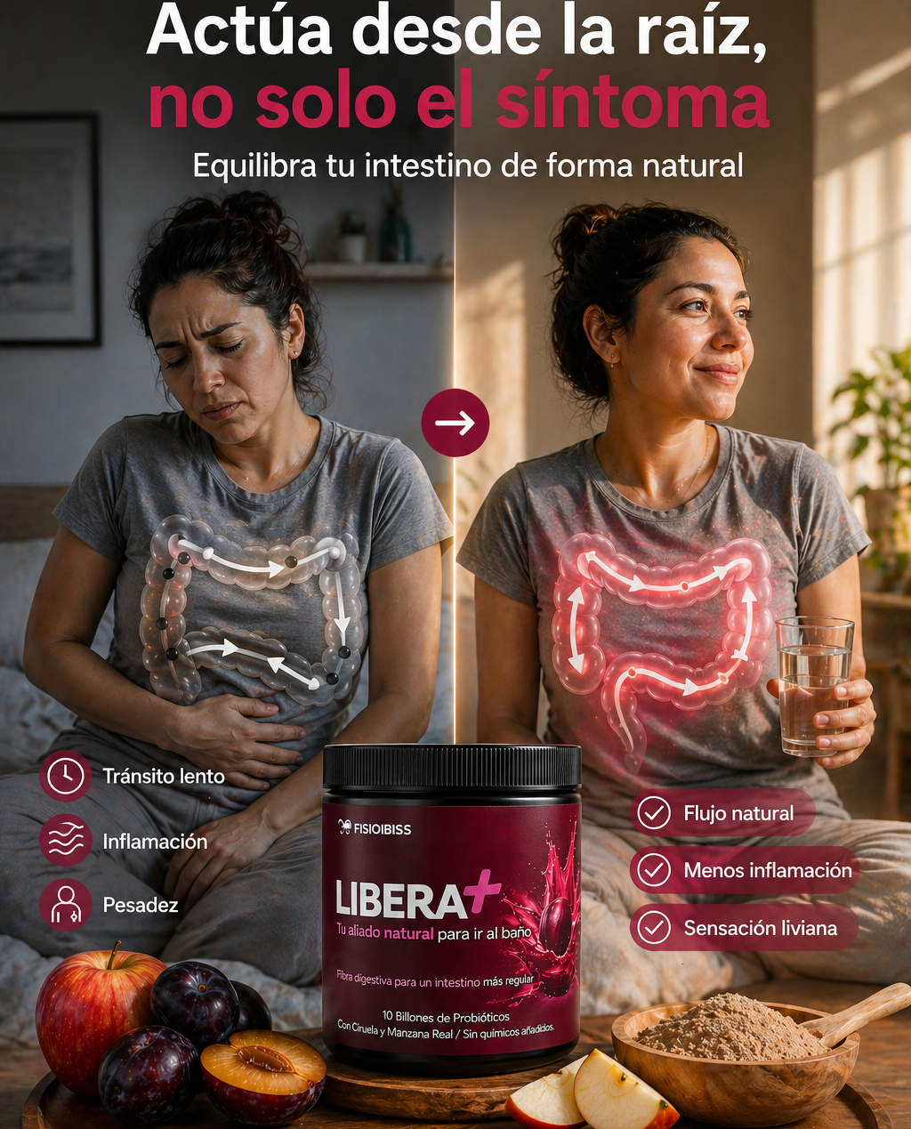 Libera+ · Fibra digestiva con probióticos · 300 g