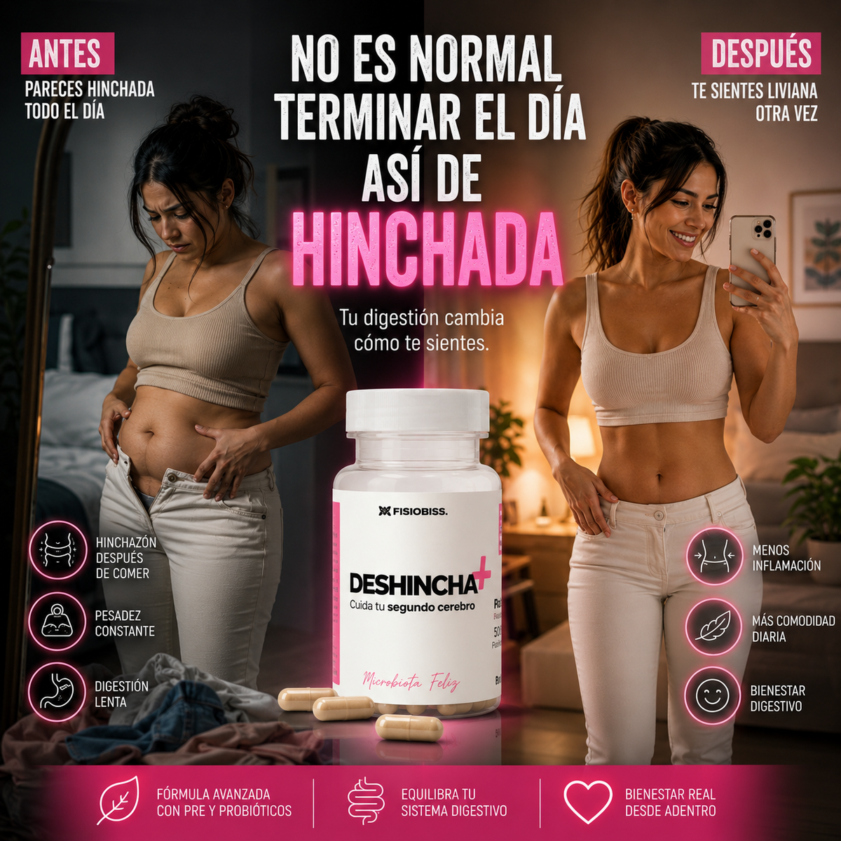 Deshincha+ · Bienestar digestivo · 60 cápsulas